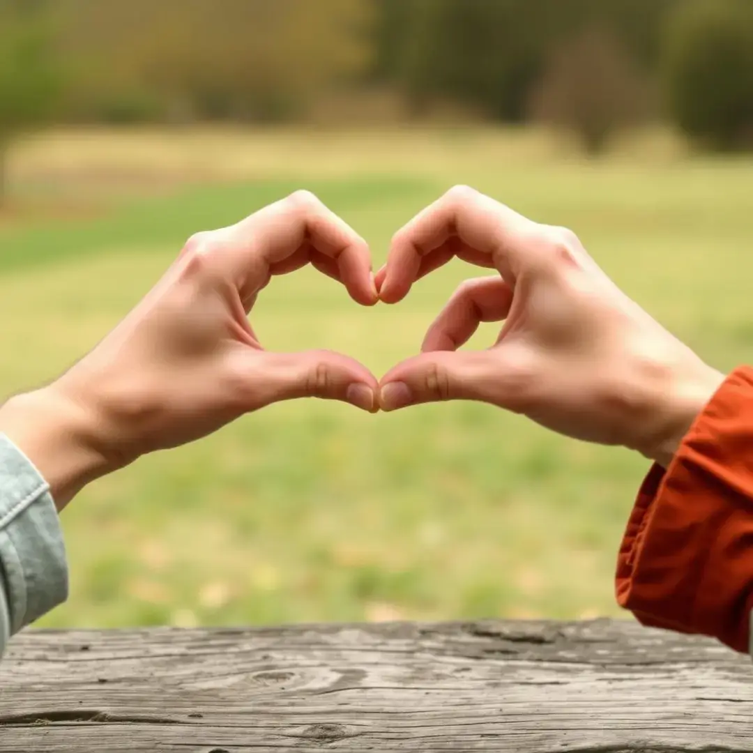 Two hands forming a heart, symbolizing love and connection.